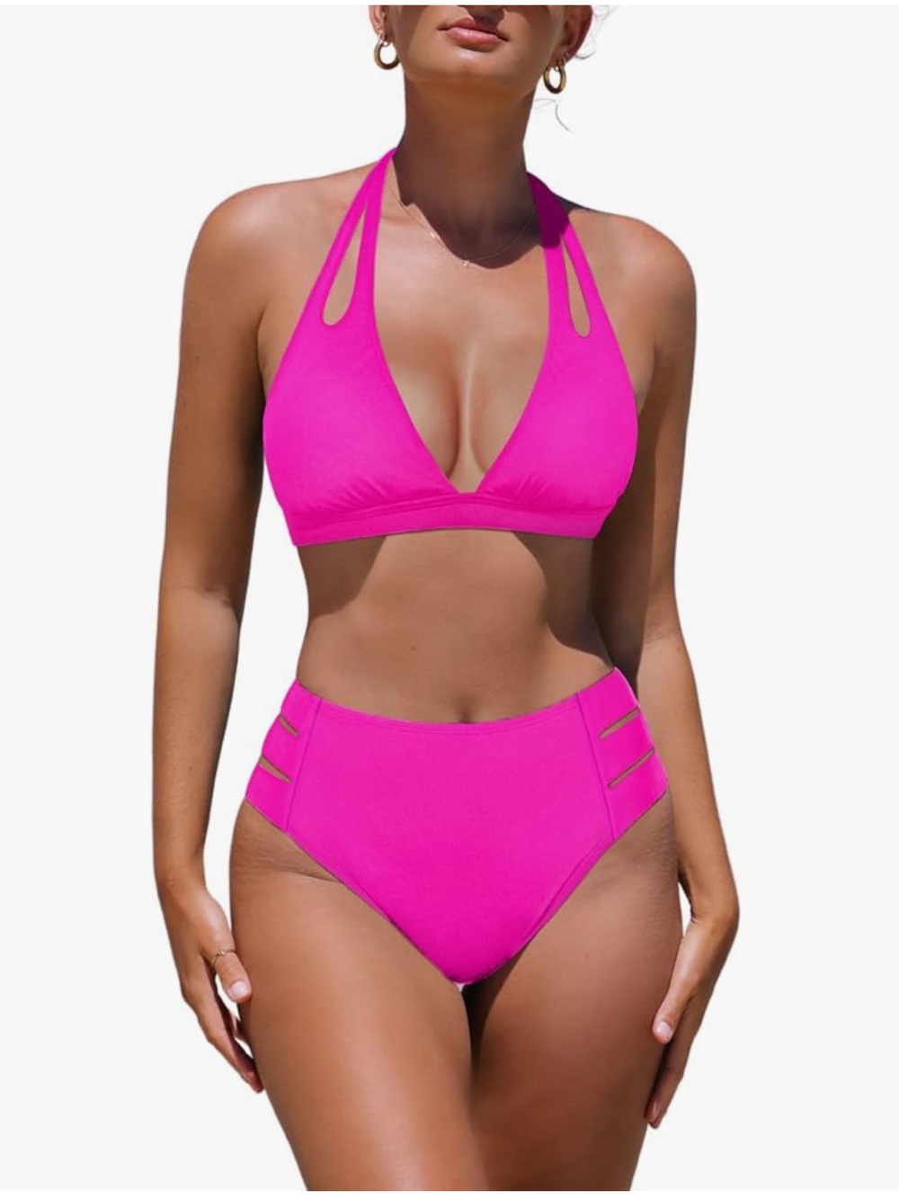 Popvil High-Waist Halter Bikini Set - NWT